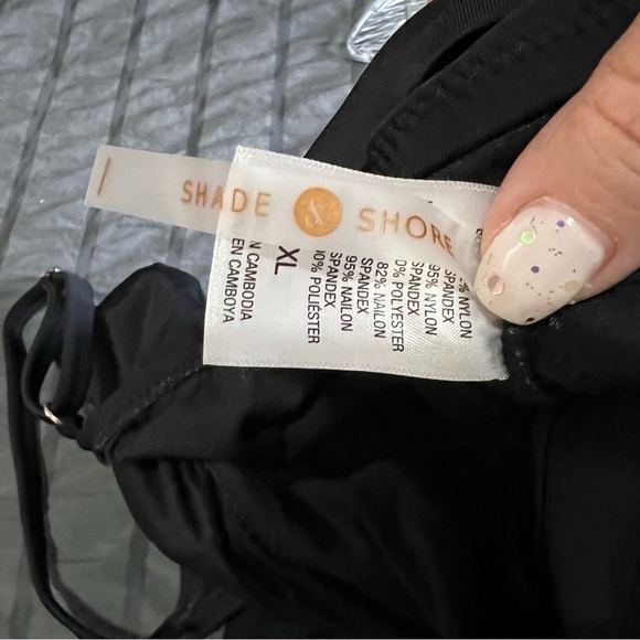 Shade & Shore Black Mesh Front Medium Coverage One Piece Barhimgsuit - Picture 8 of 10